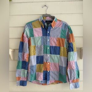 Polo Ralph Lauren Men's Patchwork Seersucker Long Sleeve Button Shirt Size S